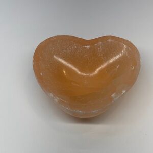 Heart-Shaped Tangerine Selenite Decorative Bowl